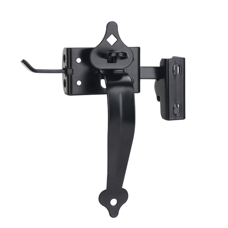 HILLMASTER Thumb Gate Latch for Wooden Fence,Self Locking Thumb Latches Fence Latch with 9in Gate Handle,Heavy Duty Door Latch Gate Hardware Kit for Outdoor Garden,Metal Gate,Vinyl Fence,Black Finish