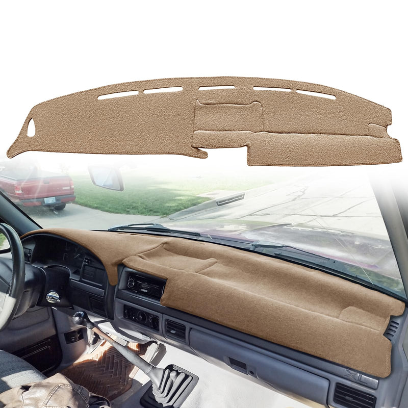 Yiz Dash Cover Mat Fit for Ford F150 F250 F350 Bronco 1992 1993 1994 1995 1996 1997 Dashboard Cover Carpet Pad Cap Protector (92-97 Beige) J20 92-97 Beige