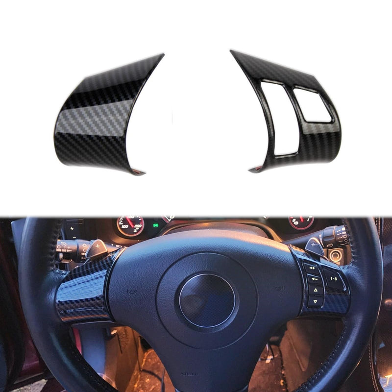 Carbon Fiber Style Interior Steering Wheel Trims Cover Accessoriess for 2006-2013 Chevy Corvette C6 (Both Sides Trim(for 06-11)) both sides trim(for 06-11)
