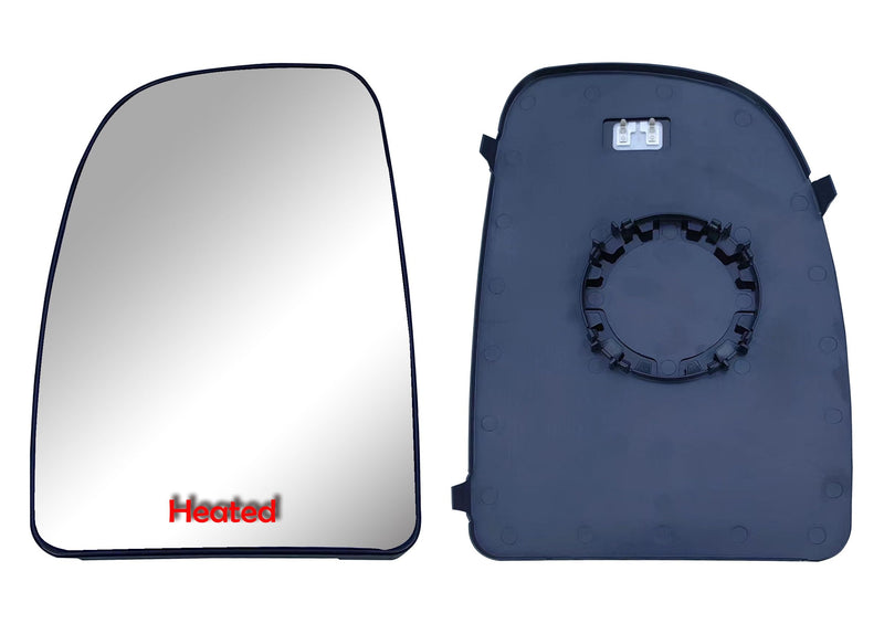 Replacement Driver Left Side Mirror Upper Main Glass Heated with Back Plate for Ram Promaster 1500 2500 3500 from 2010 to 2023 Big GLass Driver(LH) Side