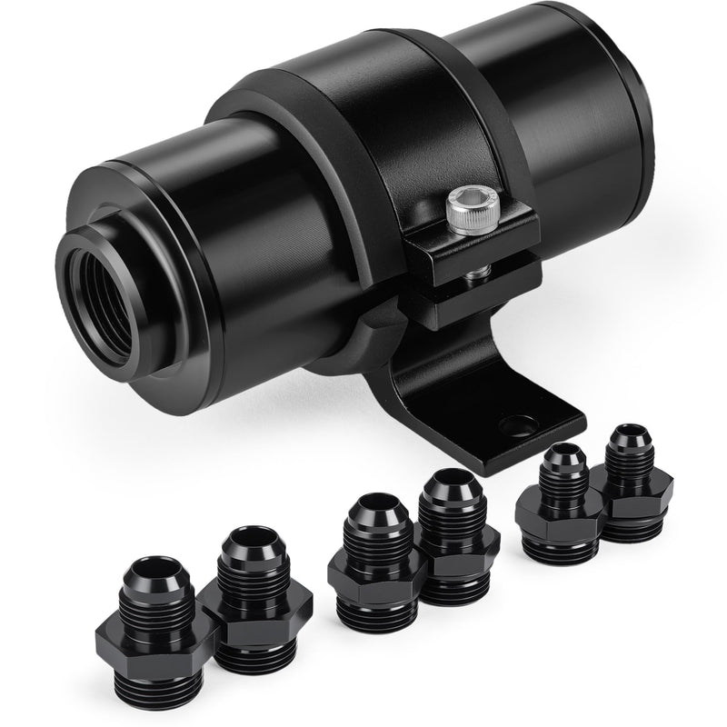  [AUSTRALIA] - EVIL ENERGY Inline Fuel Filter 10 Micron with 6AN 8AN 10AN Adapter&Bracket Clamp 50MM Universal