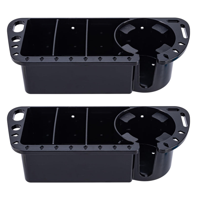 Boat Cup Holder, Boat Caddy Organizer, Multifunctional Boat Storage Organizer for Boat, Kayak, Pontoon, Bass Boat, Jon Boat - Fishing Tool Holder, Boat Fishing Accessories Black-2 Packs