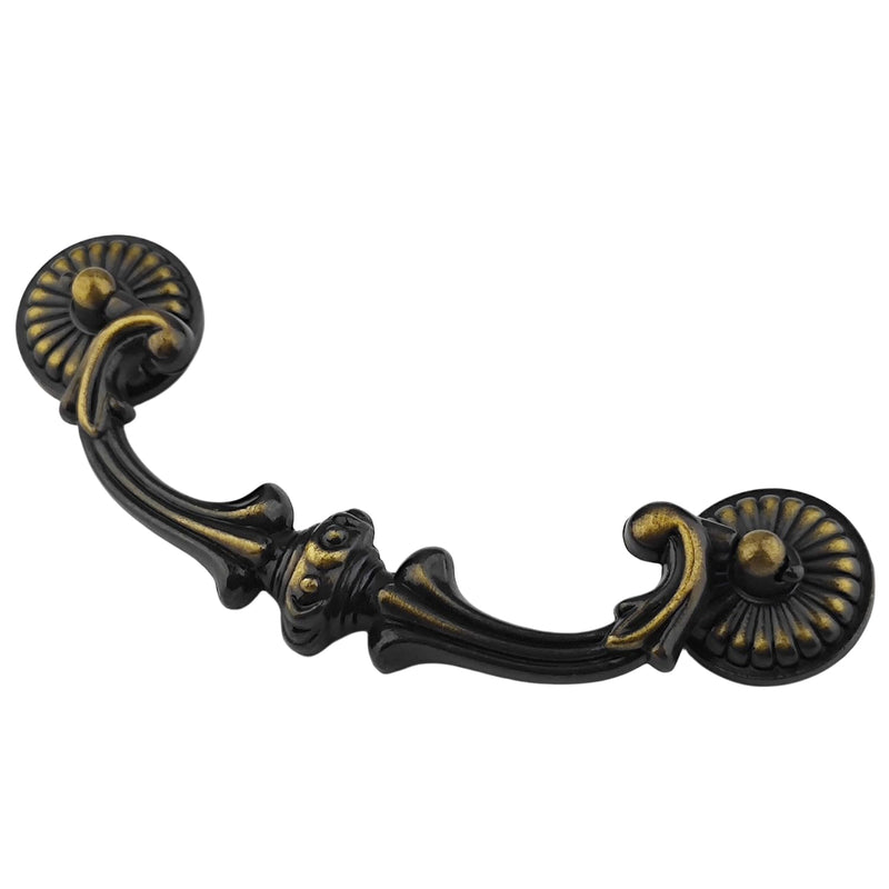 4-Pack 5" C-C (5 Inch Centers) Bail Drawer Pull Drop Handles Dresser Handle Cabinet Pull Hardware Vintage Style Antique Brass 128 mm Center Hole Distance (4,Antique Brass) 4