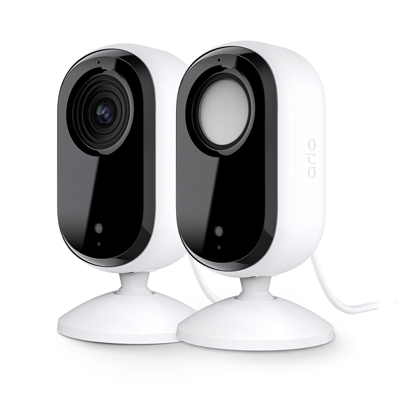 Arlo Essential Security Camera 2K | Indoor Only| 2nd Gen | Baby Monitor & Pet Camera | Wireless with Spotlight, 2-Way Audio, Color Night Vision, Live Stream, Motion Activation, White, 2 Cameras 2K Indoor 2nd Gen
