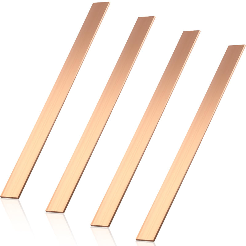 Gisafai 4 Pieces 1/8" x 1" x 12" C110 Copper Flat Bar 99.99% Pure Copper Bus Bars DIY Craft Electrical Connectors for Crafting Jewelry Repairs Enameling Electrical