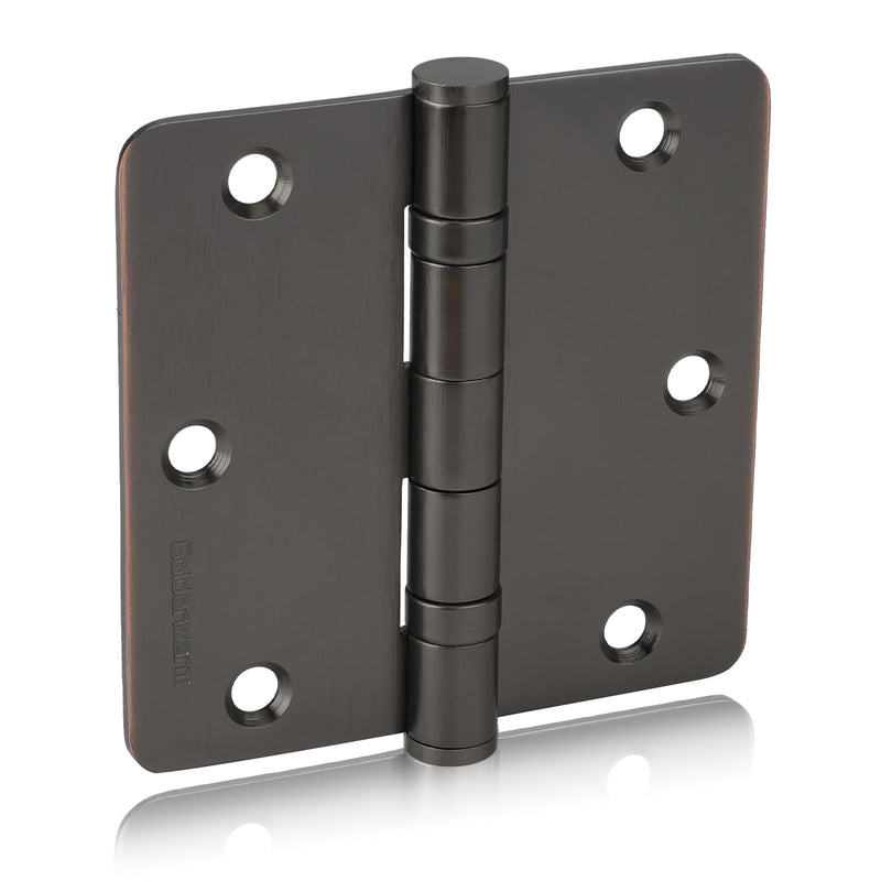 goldenwarm 3 Pack 304 Stainless Steel Door Hinges, Oil Rubbded Bronze Non Removable Pin Heavy Duty Ball Bearing Door Hinges 3.5 Inch, Commercial and Residential Door Hardware, with 1/4 Inch Radius 1/4" Radius Corner Oil Rubbed Bronze