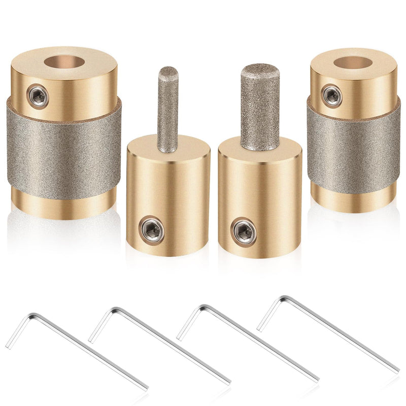 Glass Diamond Grinder Bit Head Tools Stained Glass Drill Bits Brass Core Stained Grinder Bits Stain Tools 4 Sizes 1" 3/4" 1/4" 1/8" 1 3/4 1/4 1/8 in