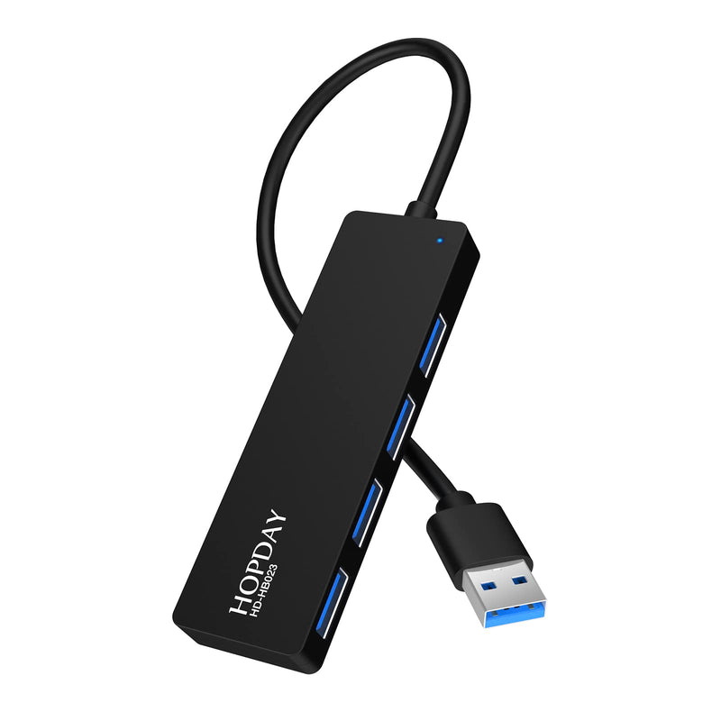 USB 3.0 Hub, HOPDAY 4 Port USB Hub Ultra Slim USB Data Hub, USB Splitter USB 3.0 Adapter for MacBook, iMac Pro, Surface, Dell, Hp Laptop USB Hub HB023