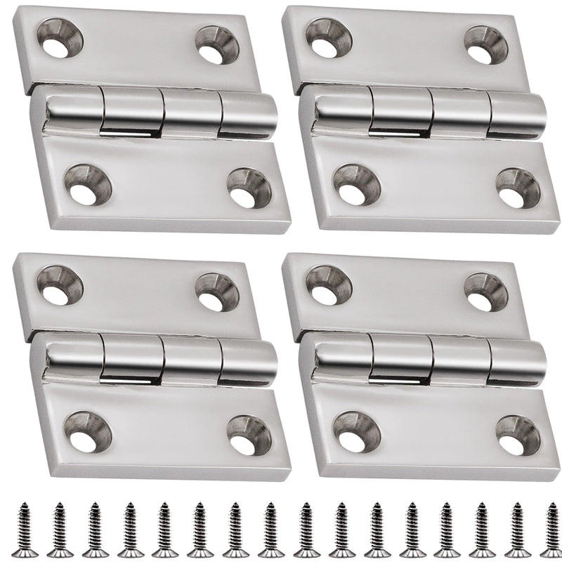 316 Stainless Steel Hinges Marine Grade 2" x 2" Heavy Duty Boat Hatch Hinge (50 mm X 50 mm) 4 Pack Casting Cabinet Door Hinge with Screws 2" x 2" 4 Pack