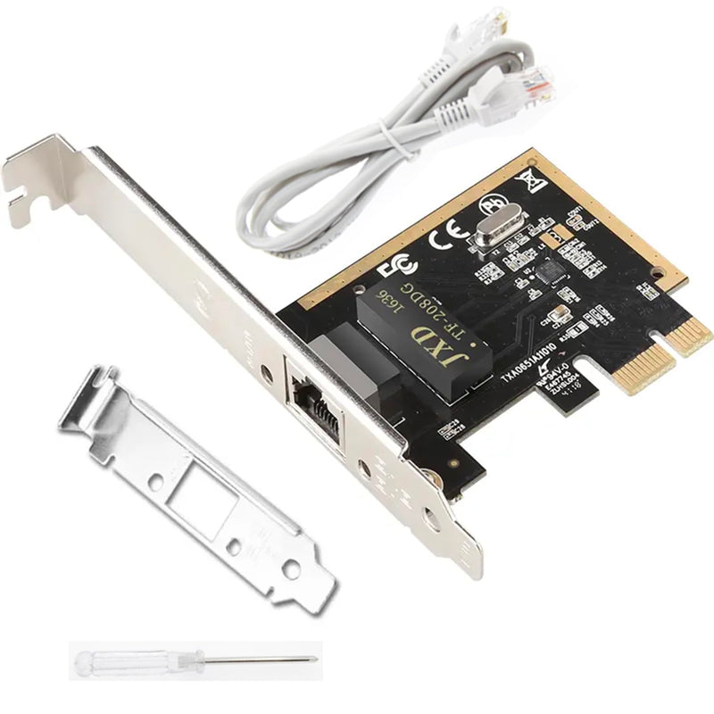 [Upgrade] PCIe Ethernet Card Nic 10/100/1000Mbps Gigabit PCI-Express Network Card (WIN10/11 Driver-Free) RJ45 Network LAN Card Wake On LAN Adapter Internal Computer Desktop PC for Win/Linux/Mac 1 PCS 1PCS