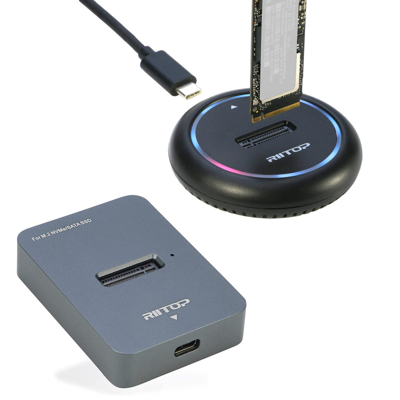 M.2 to USB Docking Station Aluminium Alloy Shell + M2 Dock Plastic Shell with Backlight