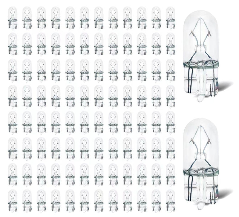 194 Light Bulb 100 Pack,194 Automotive Brake Light Turn 194 168 2825 W5W Miniature Bulb Mini Bulb Taillight Turn Signal Light,Replacement for Cars,Trucks,SUVs