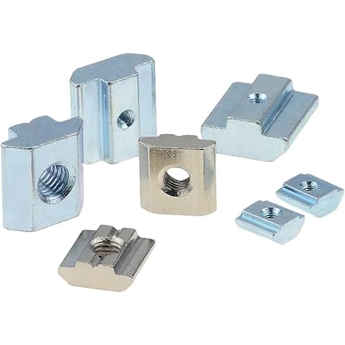 60Pcs 3030 Series T Slot Sliding Nuts Hammer Nut Block Square Nuts M8 T Nuts Tee for Aluminum Extrusion with Profile 3030 Sereis Slot 8mm，for CNC Router Build Rail 3D Printer (M8) 30-M8(60 Pcs)