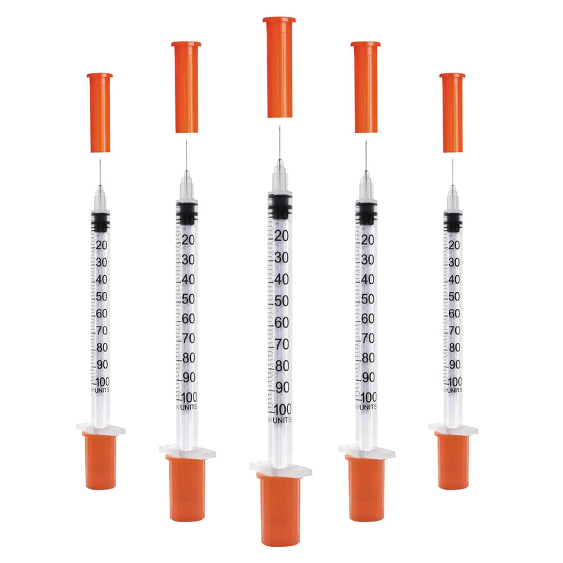 U-100 1cc Syringes with 31g 5/16" (8mm) , Individually Wrapped, Pack of 100 1cc 31g 5/16 In 100 Pack