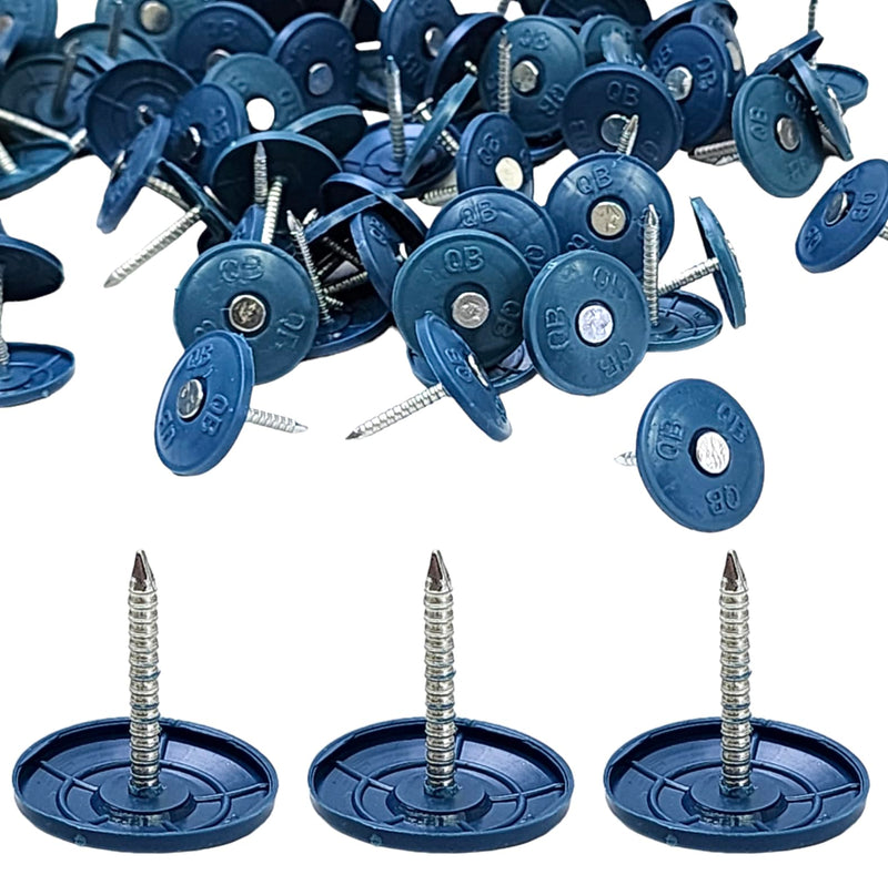 (500 Pack) Round Plastic Cap Nail 1 Inch Roofing Nails Galvanized Tar Paper Nails for House Wrap Fastening Foam Board Roofing Felt Insulation Film (500)
