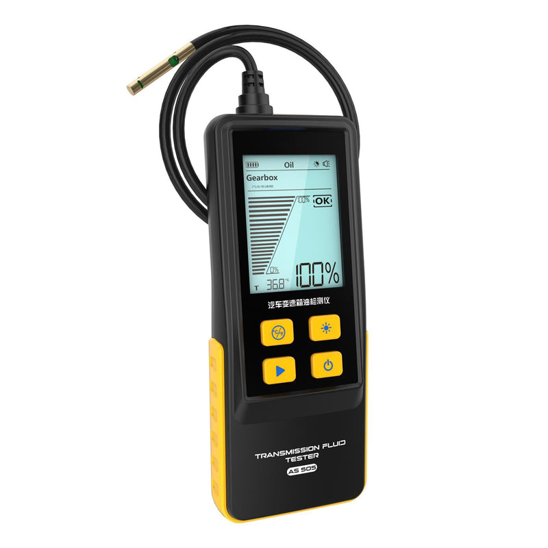 Transmission Fluid Tester AS505 Gearbox Oil Quality Test Detector,Car Transmission Fluid Transparency Detector Fluid Transparency Analyzer with 800mm Probe,Oil Temp. & Transmittance Display,2.8" LCD