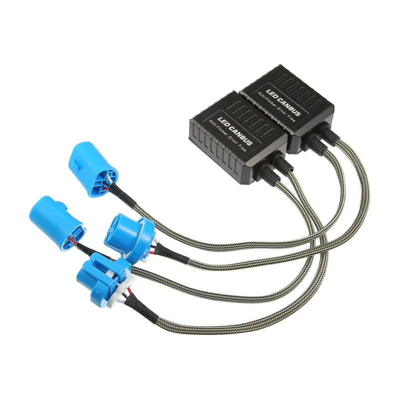 LED Car Headlight Canbus Decoder C20 9007 9004 Error Free Warning Resistors Decoder Replacement Anti Flicker Resistor Plastic Black (Set of 2)