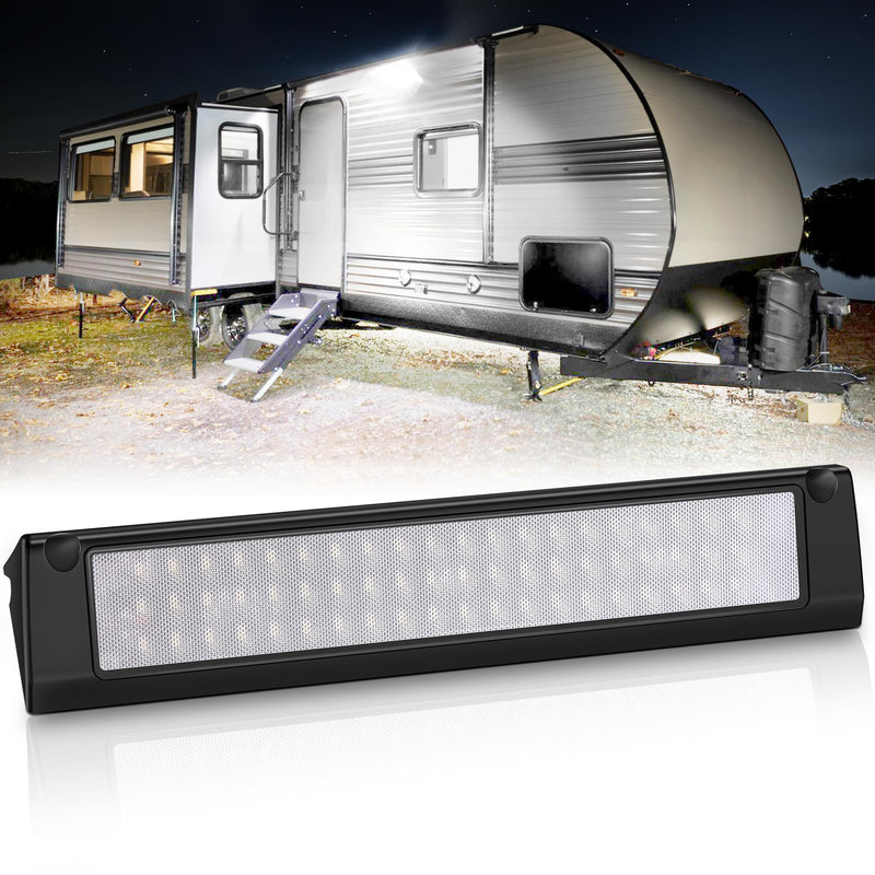 MICTUNING RV Porch Light, 13 Inch 90W LED Exterior Utility Awning Light 6000K, Aluminum Housing IP67 Waterproof, Replacement Lighting for RV Trucks Trailers Bus Marine Boats Campers 13''