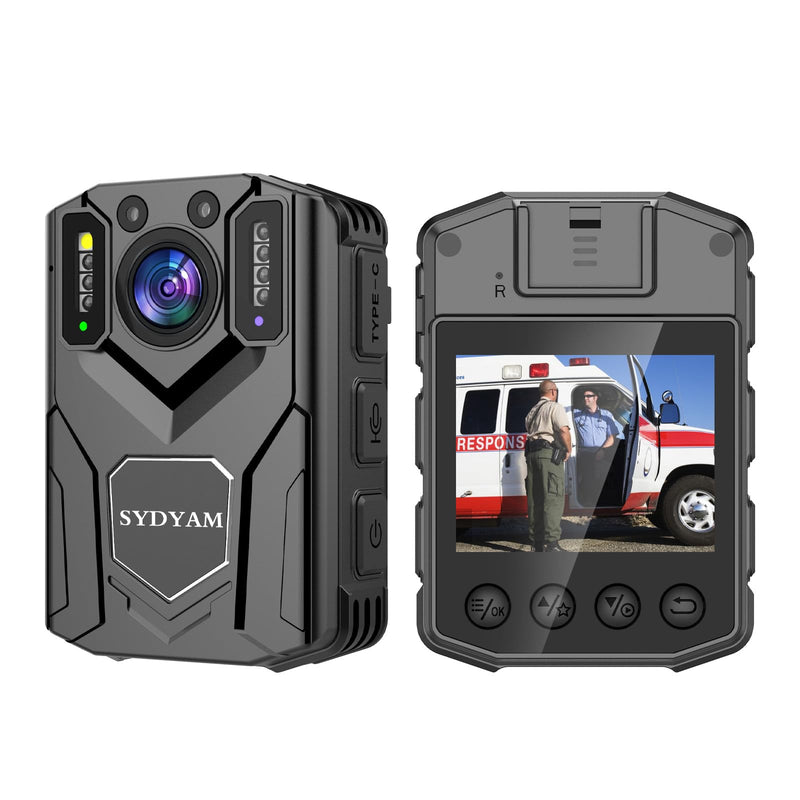 SYDYAM-Z5 2K/1440P 32GB Body Camera, 8-10H HD Recording IP67 Waterproof Body Cameras with Audio and Video Recording, Body Cam for Police Hiking Meeting Security Guard Daily Patrol Z5-32G