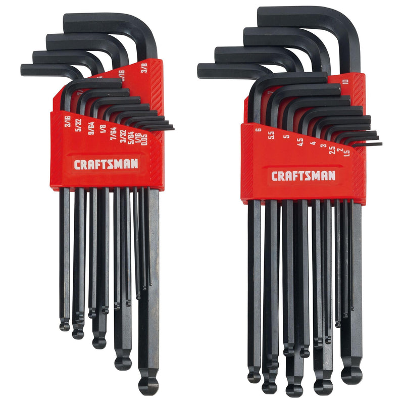 CRAFTSMAN Ball End Hex Key Set, SAE/MM, 26 Piece (CMHT26009) SAE/MM, 26 Piece Set