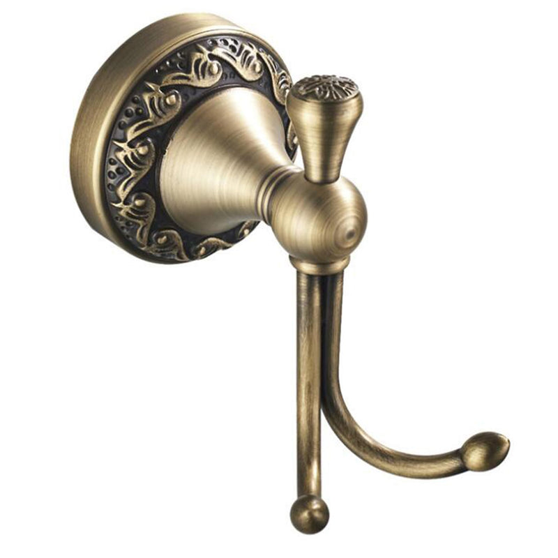 Antique Bronze Brass Bath Towel Hooks, Wall Mounted Bathroom Hardware Accessories,Pattern Carving Design