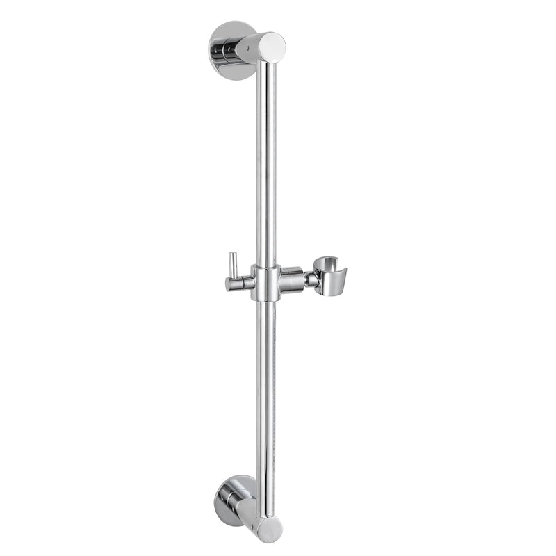 Shower Slide Bar Adjustable Handheld Shower Head Holder Wall Mount - 15inch All-Metal Shower Head Slide Bar Compatible with Bathroom Drill Free Glue Installation - Polished Chrome