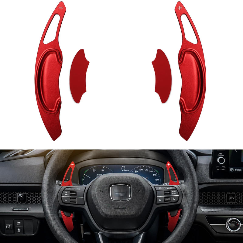 CKE 2pcs Compatible with Honda Civic CR-V Accord Pilot 2026 2025 2024 2023 Accessories Car Paddle Shifter Extension Interior Shift Cover Trims -Red For Civic 2022-2026/ CRV Accord Pilot 2023-2026 Red