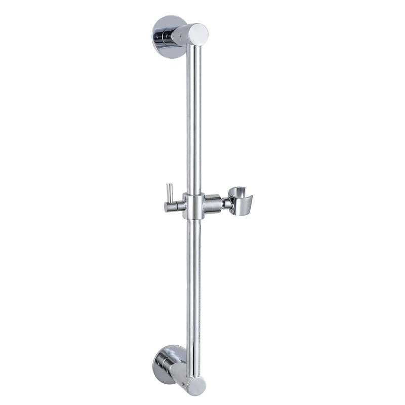 Shower Slide Bar Adjustable Handheld Shower Head Holder Wall Mount - 15inch All-Metal Shower Head Slide Bar Compatible with Bathroom Drill Free Glue Installation - Brushed Brushed-Nickel
