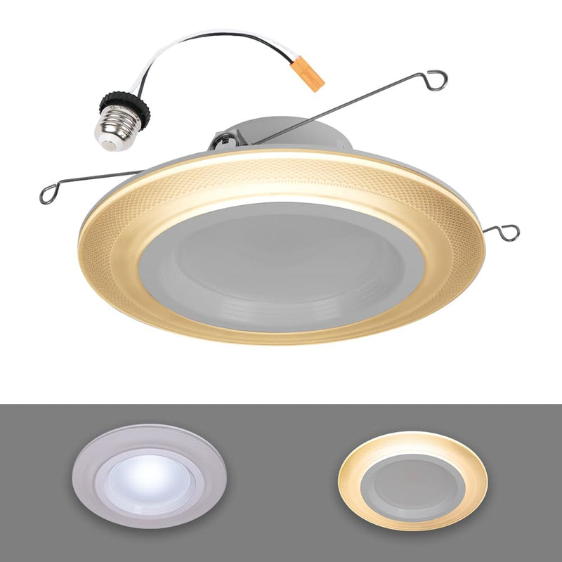 HALO RL Night Light 5/6 in LED Recessed Downlight with Night Light Mode, 1000 Lumens, Selectable CCT 2700K-5000K, Dim-to-Warm, Matte White - RLNL56109FSD2W1EWH 5/6 inch