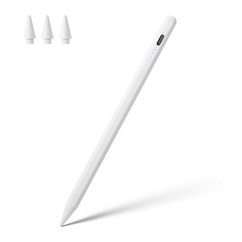 Stylus Pen for iPad 10th 9th 8th 7th 6th Generation, iPad Pro 12.9 11 inch, iPad Air 5th 4th 3rd Gen, iPad Mini 6 5, Apple Pencil 1st & 2nd Gen Alternative, Smart Active iPencil Lapiz Palm Rejection White