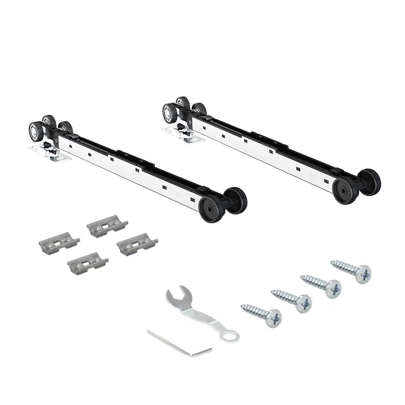 JUBEST 88LBS Bypass Sliding Door Two-Way Soft Close Mechanism, Three Wheel Soft Close for 2 Doors, Fits All of JUBEST Bypass Door Hardware