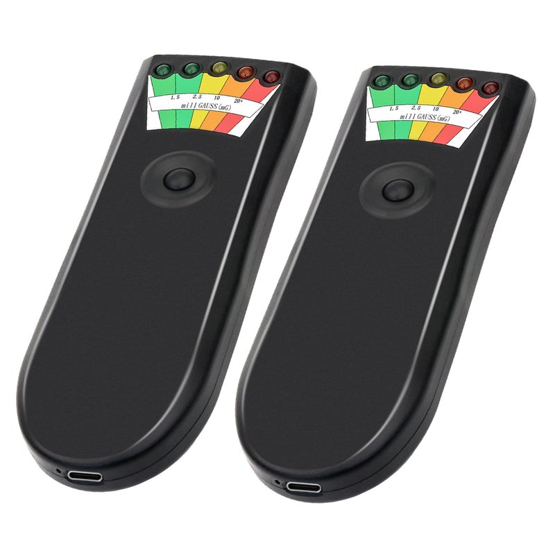 EMF Meters Electromagnetic Field Radiation Detector Hand-held Rechargeable EMF Meter for Ghost Hunting and EMF Inspections at Home,Office Use and Outdoors (2 Pack) 2 PC EMF Detector