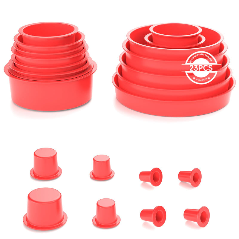 ANCEL Automotive Red Cap Plugs Kit 23 Piece Set Suitable for Smoke Leakage Test and Various Automotive Pipeline Openings Fits for ANCEL S100, S200, S300, S1000, S2000, S3000 Automotive Smoke Machine