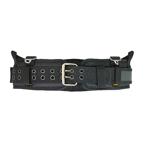 WOLF WTH2110 Heavy-Duty Ballistic Padded Tool Work Belt | Compatible w/Pouches, Holsters & 4-Point Suspenders | Body Waist Comfort Lightweight Breathable | Contractors Handyman | Tongue Buckle X-Large
