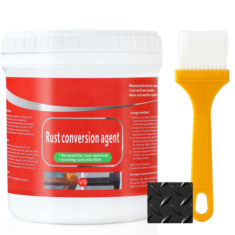 Rust Renovator,Rust Remover for Metal,Rust Converter for Metal,Water-Based Rust Remover for Metal, Rust Removal Converter Metallic Paint with Brush,Multi-Functional Anti-Rust Paint 300g(Black) A