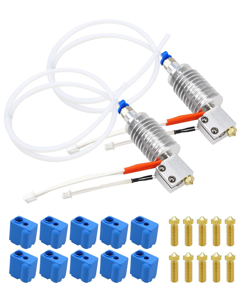 3D Printer Extruder Hotend Kit Fit for Anycubic Kobra Max, 3D Printer Assembled Hotend Print Head with 5 Silicone Sock 0.4mm Nozzle, 2 Pack