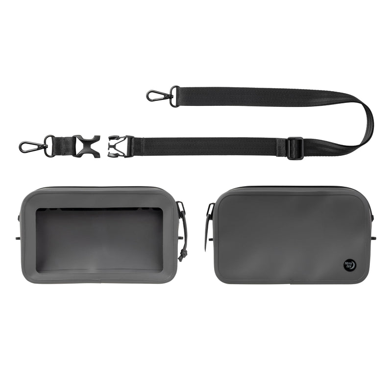 Nite Ize RunOff Waterproof Hip Pack - Beach & Hiking Essential - Bag for Phone & Travel Essentials - Crossbody Beach Tote & Travel Pouch with IP67 Rating - Charcoal