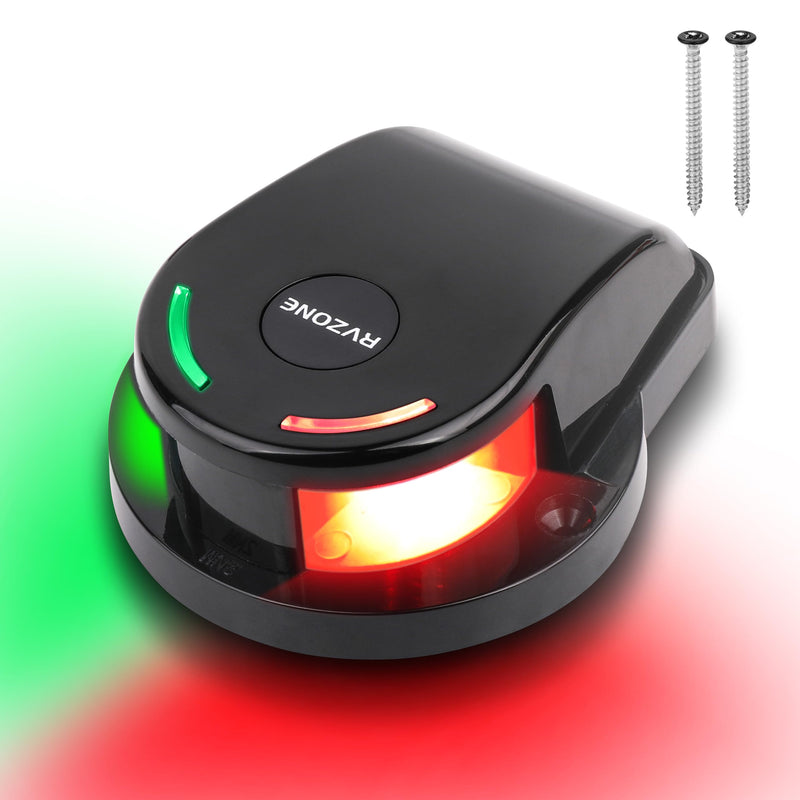 RVZONE Boat Navigation Lights, Navigation Lighting for Boats Led IP67 Waterproof Red and Green Marine LED Bow Lights, Ideal for Pontoon, Yacht, Skiff (Black) Black