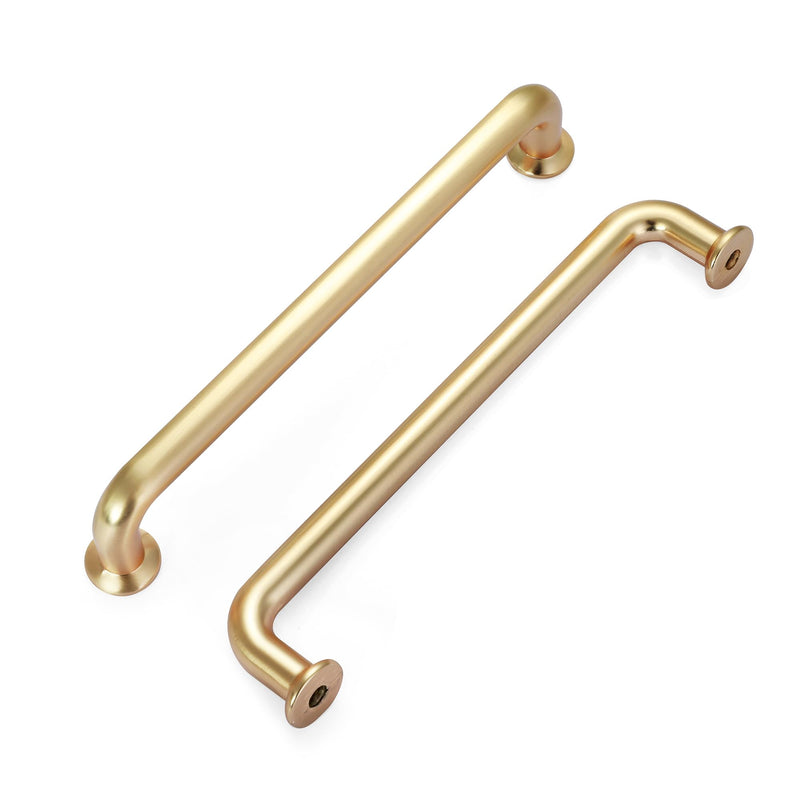 Malimali 10 Pack 5 Inch Brushed Brass Kitchen Cabinet Handles Copper Gold Cabinet Pulls Antique Dresser Drawer Pulls Farmhouse Kitchen Hardware for Cabinets Cupboard Closet 5"/128MM Hole Centers Brushed Brass-10 Pack