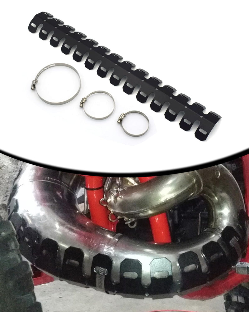 Motorcycle Exhaust Heat Shield Cover Universal Muffler Pipe Guard Protector For All Most Motorcycle Dirt Bike ATV - 610mm BLACK Universal 610mm Length