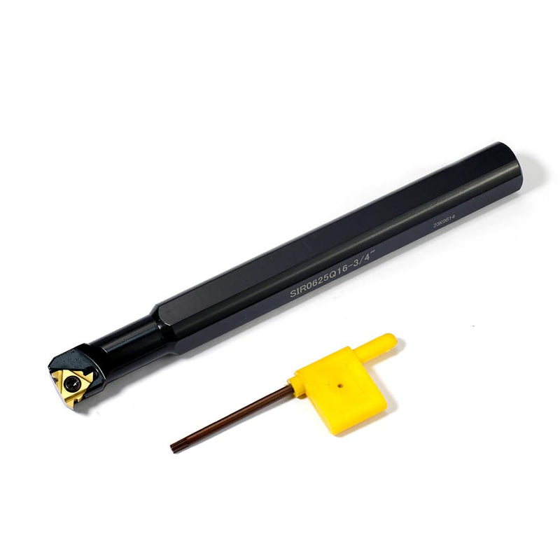 3/4" x 7" OSCARBIDE Internal Threading Boring Bar SIR0625Q16 w/Insert | 16IR AG60 Carbide Insert | 60° Thread Profile | For 0.5-3mm Pitches | Durable Steel Shank | Precision Internal Threading