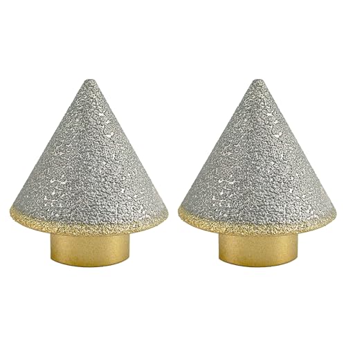 Brazed Diamond Finger Milling Bit with 5/8-11" Diamond Cone Chamfer Bit End Mill Router Bit for Dry/Wet Enlarging Shaping Hole on Porcelain Ceramic Tile Granite Marble 2,CB0338(1/8" to 1-1/2") CB0338 (1/8" to 1-1/2") 2pcs Beveling Chamfer Bit