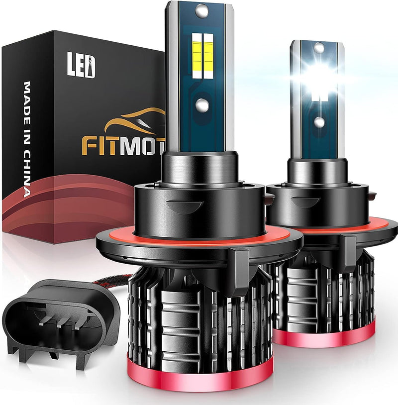 H13/9008 Light Bulbs,80W 16000 Lumens Bright,6500K Cool White Fog Light Halogen Replacement IP68 Waterproof, Pack of 2