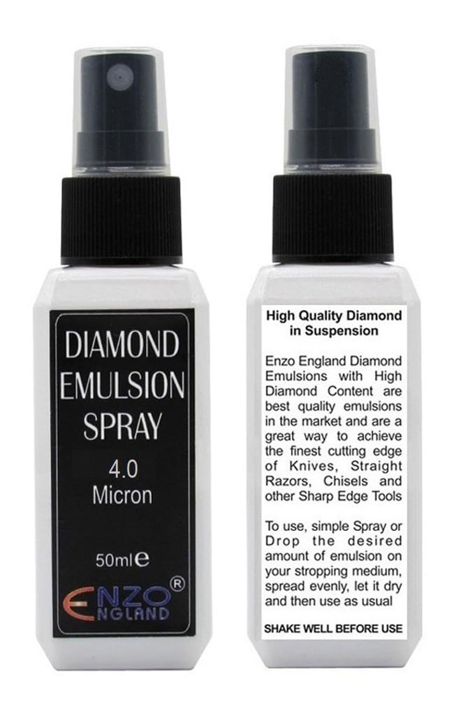 50ml Poly Diamond Stropping Emulsion Premium Quality Diamond Suspension Knife Sharpener Poly Diamond Spray 0.5, 0.25, 1.0, 2.0 & 4.0 Micron (4.0 Micron)