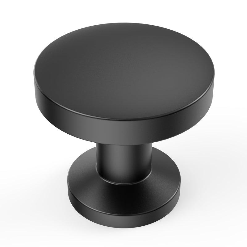 10 Pack 1-1/5Inch(30mm) Cabinet Knobs Black Matte Kitchen Cabinet Knobs for Dresser Kitchen Drawers Pulls Black Hardware for Cabinets Knob Matte Black