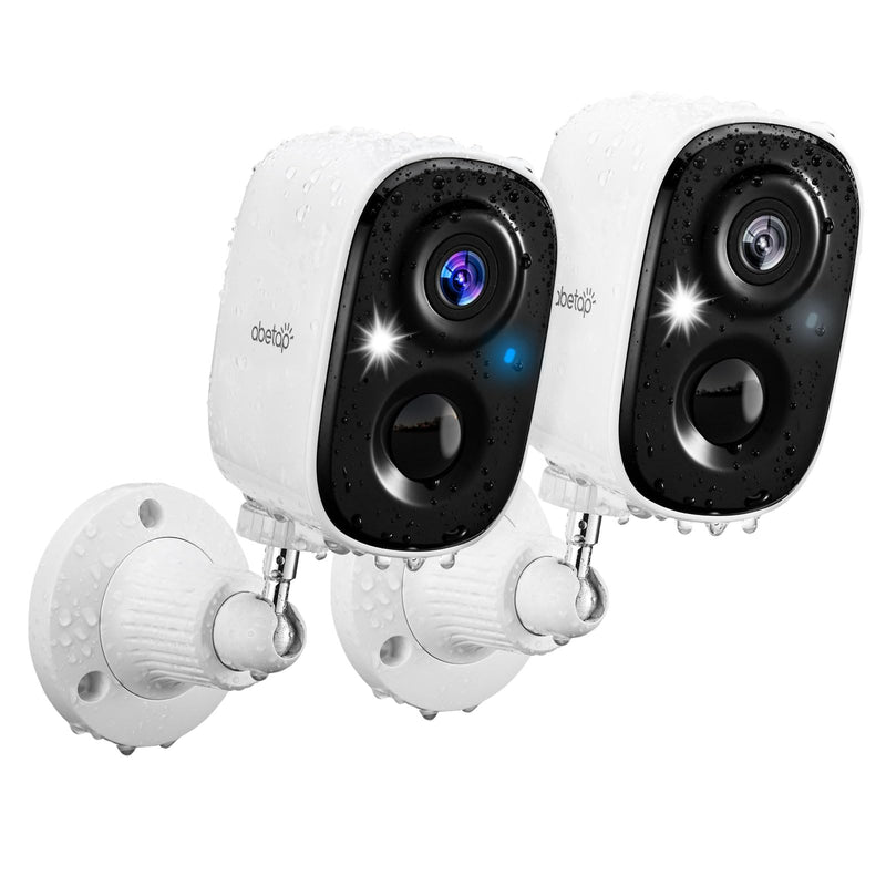 2K Wireless Security Cameras - Outdoor WiFi Security Cameras Color Night Vision, AI/PIR Detection, 2-Way Talk, Cloud/SD, Weatherproof, Battery Powered Outdoor Cameras(White-2Packs) X83-White (2 pack)