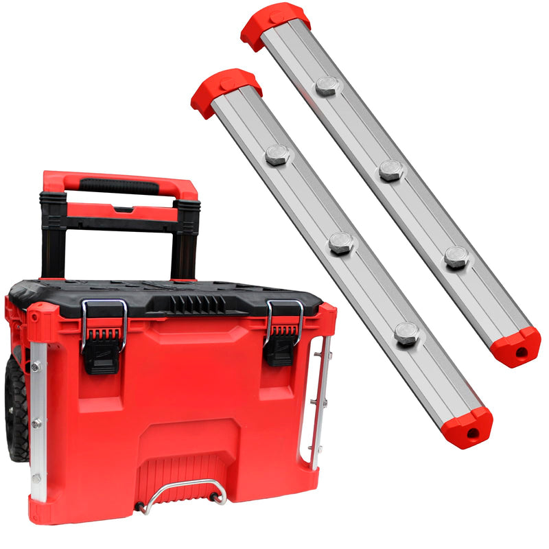 Alpha Engineered Threaded Replacement Packout Rails 12.6" (320mm) Compatible with Milwaukee Packout Rolling Tool Box 48-22-8426- Heavy Duty Aluminum Rails - Fits Packout Accessories - Silver 12.6" (320mm) - 2 Pack