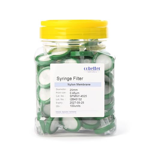 Syringe Filter Nylon, 0.45μm 25mm, Hydrophilic, Non-sterile, PK of 100