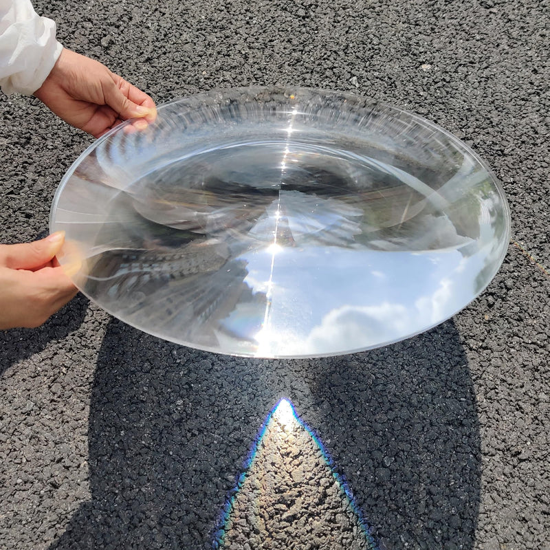 Fresnel Lens Large, Diameter 400mm(15.74"), Focal Length 240mm(9.44"), Solar Death ray for Physics Classroom, Magnifiying Sheet Fire Starter for Solar Heating, Solar Oven, Acrylic Lens (not Glass)
