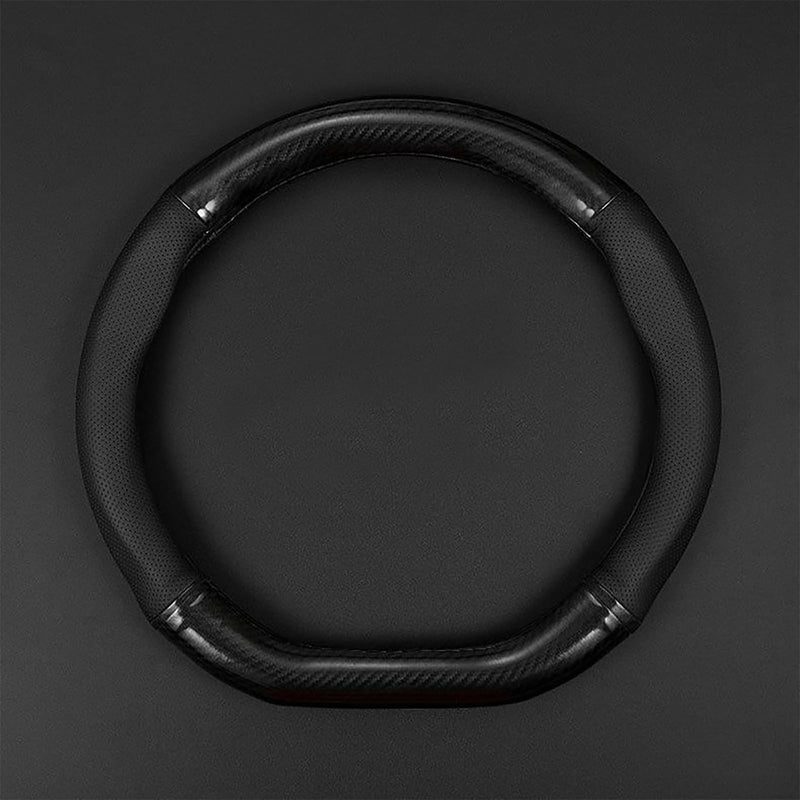 1 Pack Car Breathable Steering Wheel Cover, Wear -Resistant Steering Wheel Sleeve, Carbon Fiber Non-Slip Steering Wheel Protector, Four Seasons Universal Steering Wheel Set (Black #D -Shaped) D -Shaped Carbon Fiber Black